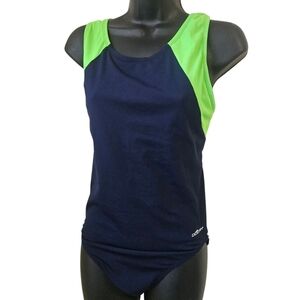 Dolphin- Size M Women's Navy and Green Swimwear